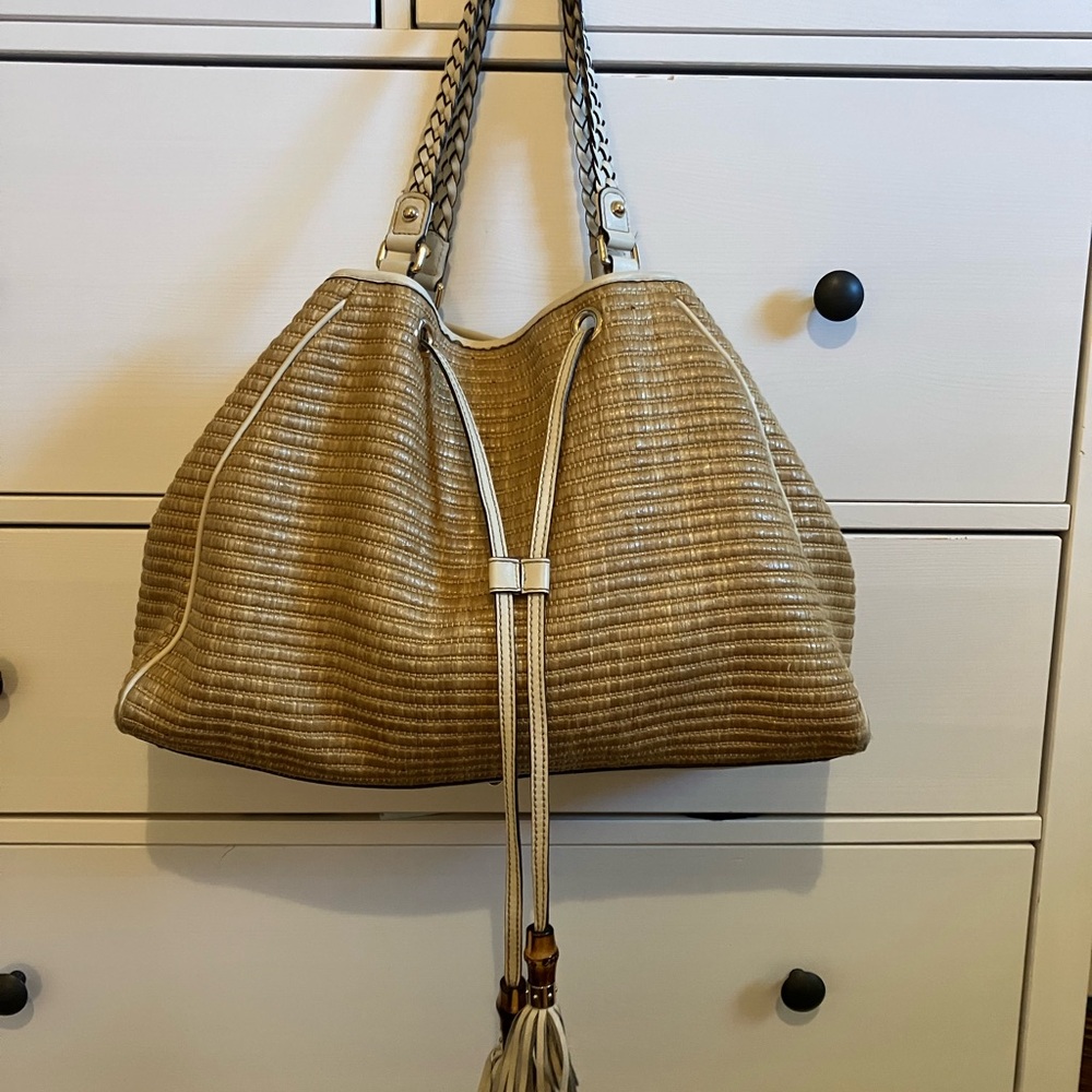GUCCI bamboo Peggy Medium Tote Bag Purse